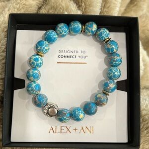 Alex and ani turquoise beaded stretch bracelet never worn